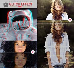 极品PS动作－信号干扰(第二版/4种效果)：Glitch Effect.Vol-2
